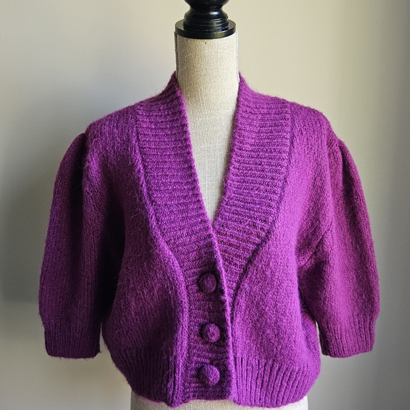 Zara Magenta Cardigan Sweater - Picture 2 of 5